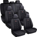 Car Seat Covers 7 Seats for Ford Expedition 2005-2025, Waterproof Durable Leather Vehicle Cushion Covers, Breathable Full Coverage Seat Protector(Standard,Black)
