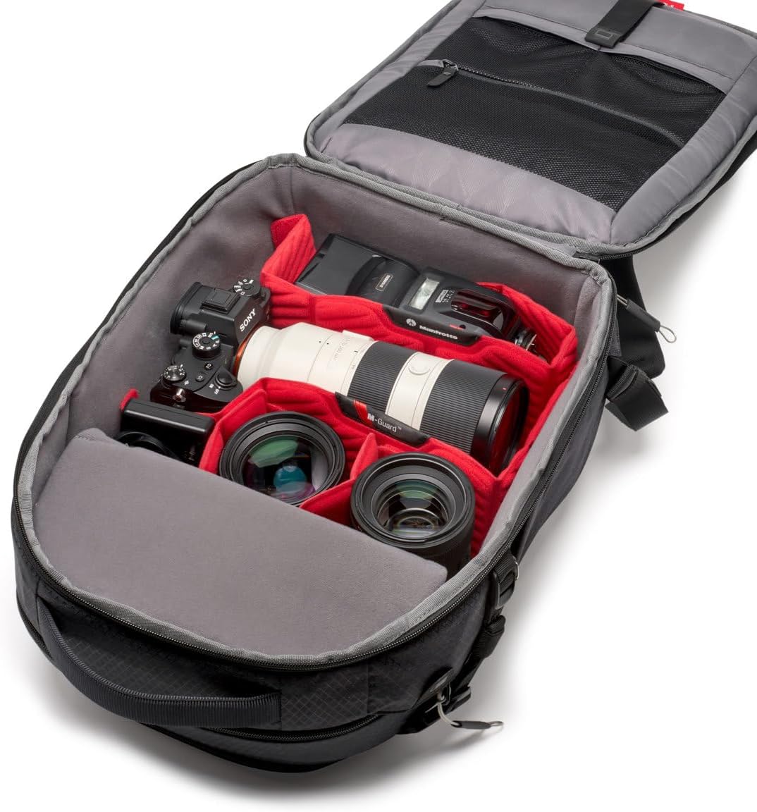 Manfrotto PRO Light Backloader S, Professional Camera Backpack, Top and Rear Access, Double Tripod Attachment, Padded Backpack with Interchangeable Dividers, Black
