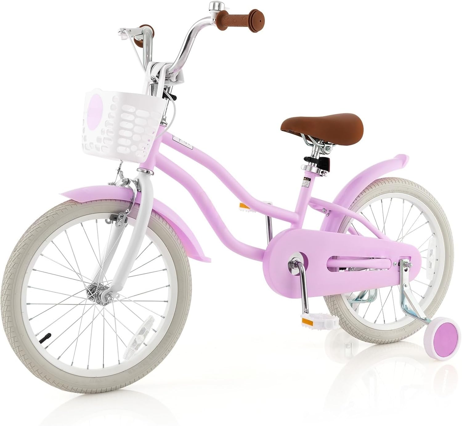 GLACER 12-20 Inch Adjustable Kids Bike, Boys Girls Bike for Age 3-8 Years with Basket, Training Wheels, Handbrake and Coaster Brake, Steel Frame Kids Bicycle