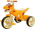 Dinosaur Kids Tricycle for Rider- Toddlers Kid Trike Bike Big Wheel with Music, Storage Basket,Light Wheel, Indoor/Outdoor Preschool Daycare Kids Bike,Best Gift for 3-7 Year Old Girls & Boys (Yellow)