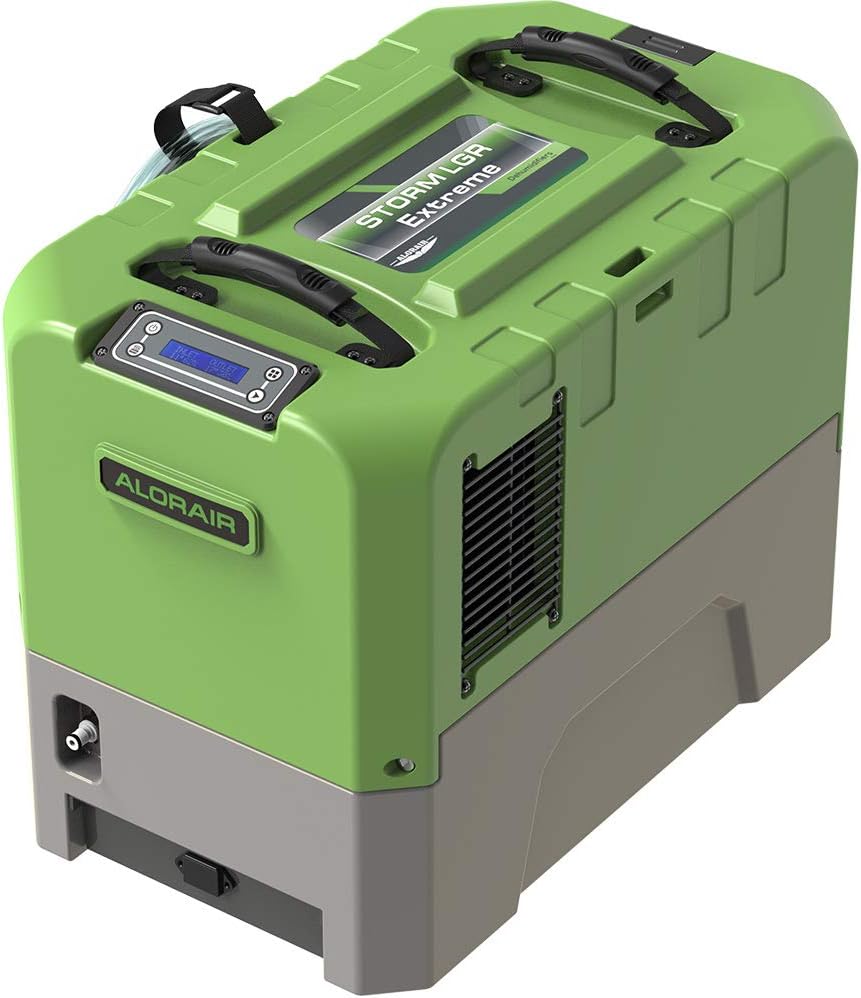 ALORAIR 180PPD LGR Commercial Dehumidifier with Pump for Basement Warehouse & Job Sites, Large Space Crawl Space Dehumidifier for Efficient Water Damage Restoration,5 Years Limited Warranty, Green
