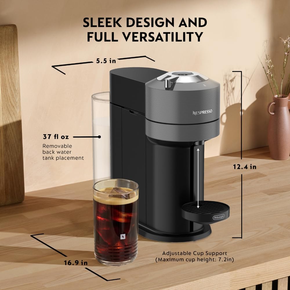 Nespresso Vertuo Next Coffee and Espresso Maker, Machine Only, 1260 watts, Dark Gray