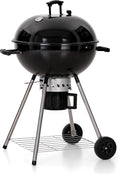 MFSTUDIO 22' Kettle Charcoal Grill, Portable Porcelain-Enameled BBQ Grill with Slide Out Ash Catcher for Outdoor Barbecue Cooking, Black