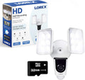 Lorex 1080p Wired White 4000 Lumens Floodlight Camera | 32GB MicroSD Card Included | No Monthly Fee | IR Night Vision | Motion Detection | 2-Way Talk | Siren | IP 65 Weatherproof