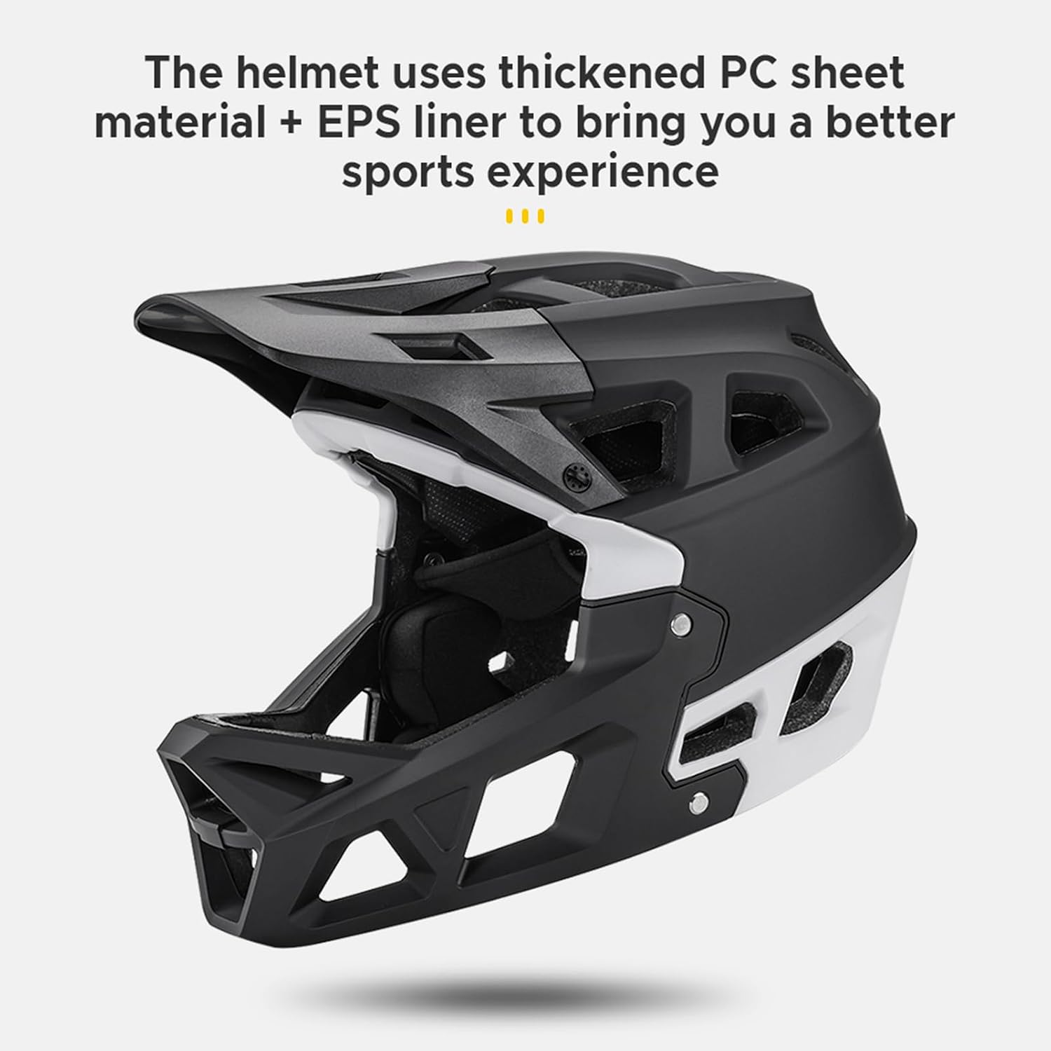 Lixada Adult Bike Helmet, Full Face Mountain Bike Helmet Lightweight Bicycle Helmet with Pads & Visor, Comfort Cycling Helmet Racing Downhill MTB Helmet for Men Women