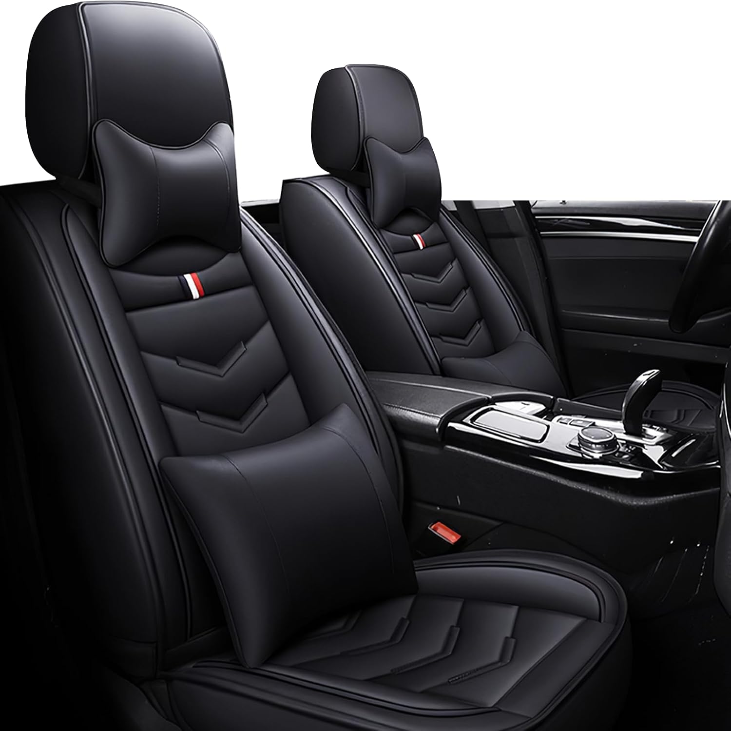 Car Seat Covers Fit for Mazda Cx-90 2025-2025, Leather Seat Covers for Car, Waterproof Non-Slip Durable Car Seat Protector(2 Seats with Pillow,Black)