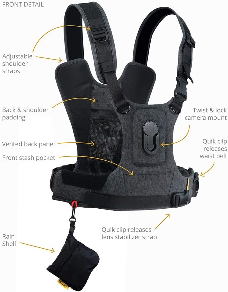Cotton Carrier CCS G3 Camera Harness System for One Camera, Grey, 1 Camera