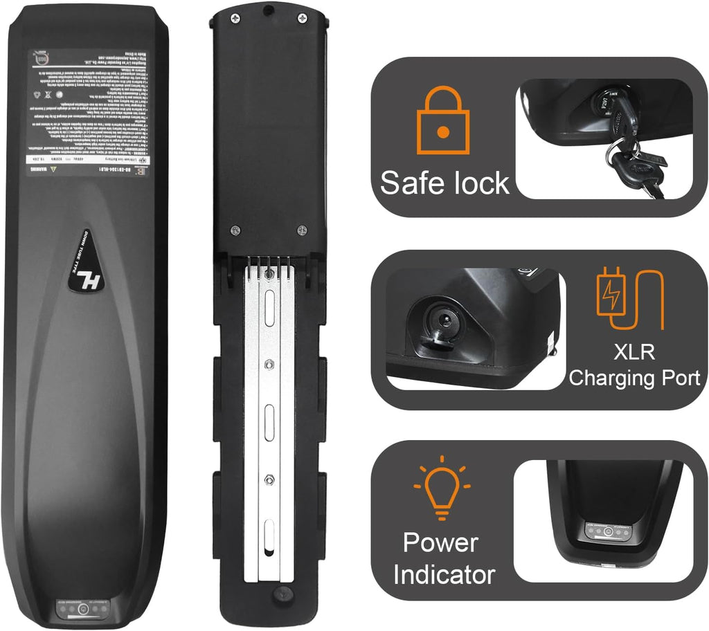 BAFANG Electric Bicycle Battery 48V17AH/19.2AH HAILONG Lithium-ion Battery, with Charger and Keys,for 500W 750W 1000W 1500W Motors and Conversion Kits