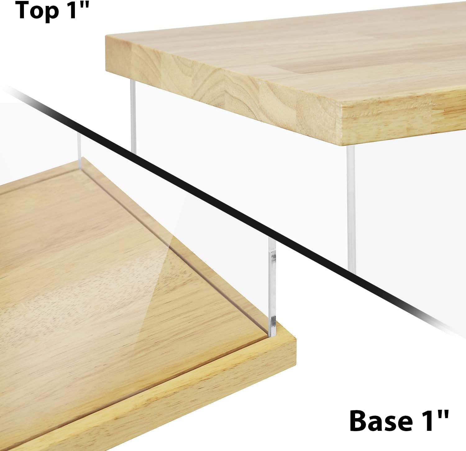 BenchPro Clear Acrylic Display Case for Trophy, Collectibles, Assemble Cube Display Box Stand Dust Proof Protection Showcase for Action Figures Toys. (1' Thick Wood, 21' H x 24' L x 12' D)