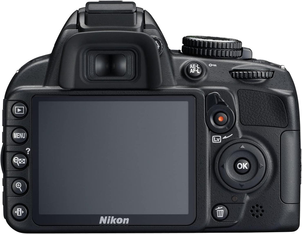 Nikon D3100 14.2MP DX-Format DSLR Digital Camera (Body Only) (25470B) - (Black) - (Renewed)
