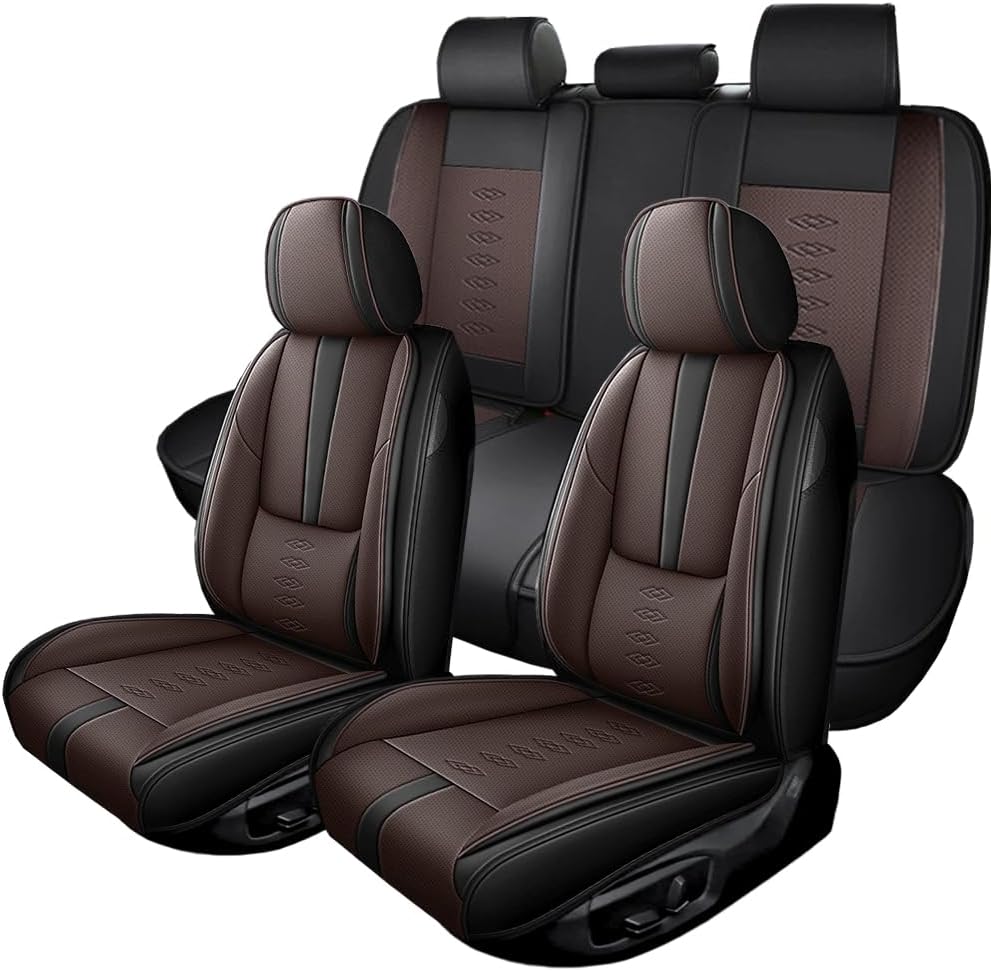 Full Set Seat Covers for Chevrolet 1500 1988-1999,Pick-up Truck Car Seat Cover,Truck Seat Cushion Covers with Airbag,Waterproof Automobile Seat Protectors for 1500(Black Coffee,Standard)