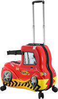 24 Inch Kid's Ride on Suitcase, Travel Rolling Luggage with Wheels Carry Trolley Luggage with Password Lock, Children's Ride On Suitcase to Kids Aged 6-12 Years Old(Red)