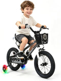 WinHope Kids Bike, 12 14 16 18 Inch Toddler Bicycle with Light Up Training Wheels and Dual Brakes, Children Bike for Beginner with Adjustable Seat and Headlebar for Boys Girls 2-9, Multiple Colors