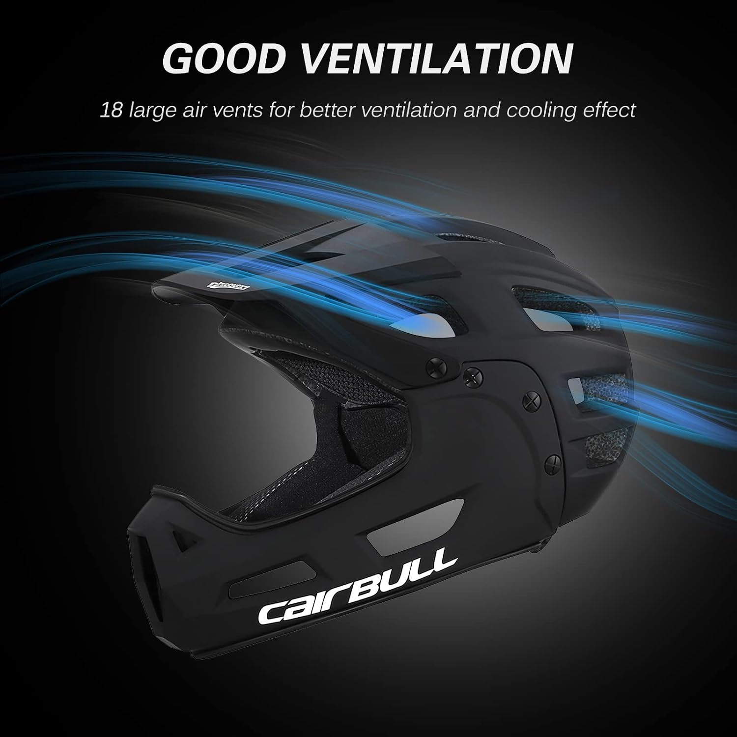 Lixada Cycling Helmet for Adults Full Face Bike Helmet Adult Cycling Helmet with Detachable Chin Guard and Visor for Mountain Biking 54-61 cm