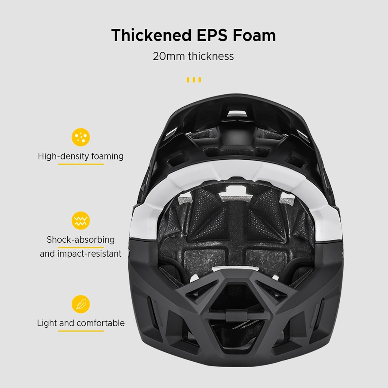 Lixada Adult Bike Helmet, Full Face Mountain Bike Helmet Lightweight Bicycle Helmet with Pads & Visor, Comfort Cycling Helmet Racing Downhill MTB Helmet for Men Women