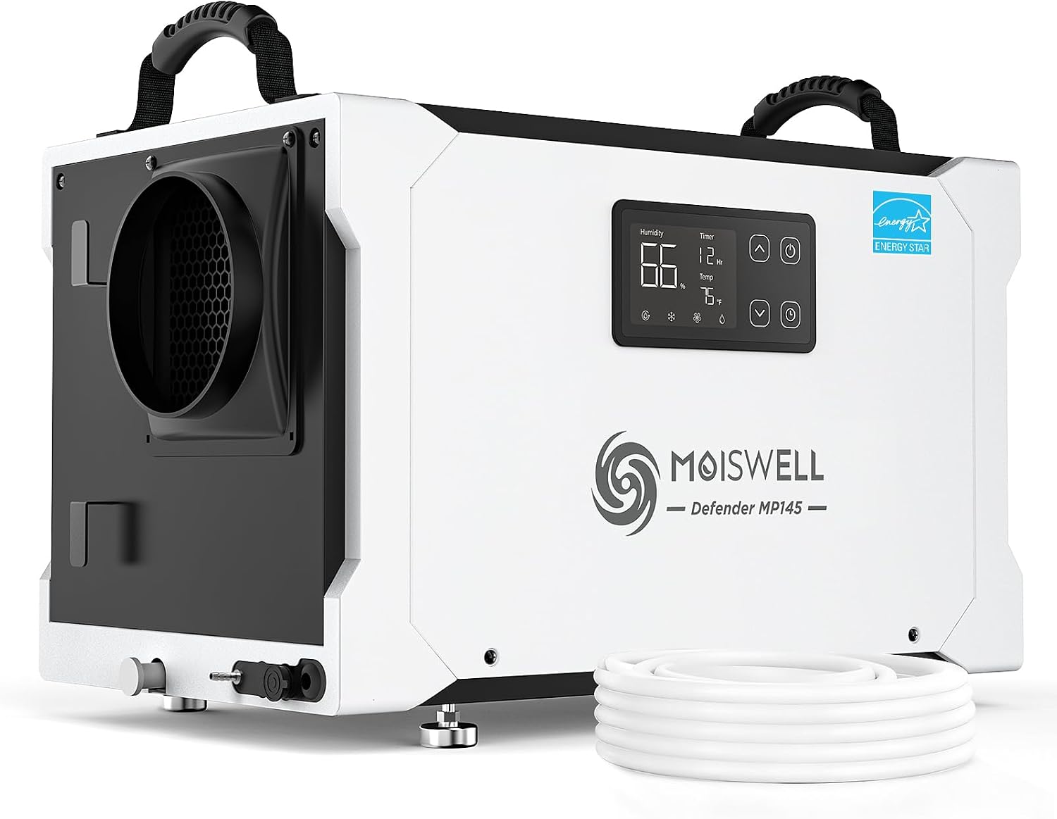 155 Pints Commercial Dehumidifier with Pump and Drain Hose, Energy Star Certified Crawl Space dehumidifier, Industry Water Damage Unit for up to 6,000 sq ft Basements
