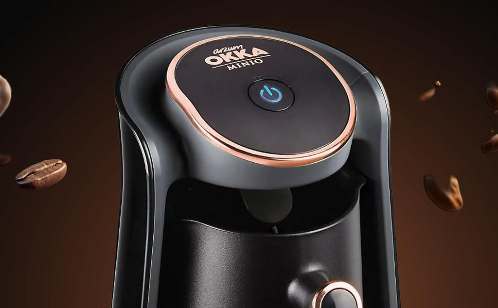 Arzum Okka Minio Automatic Turkish/Greek Coffee Machine, USA 120V UL, 4 cups, Black/Gold