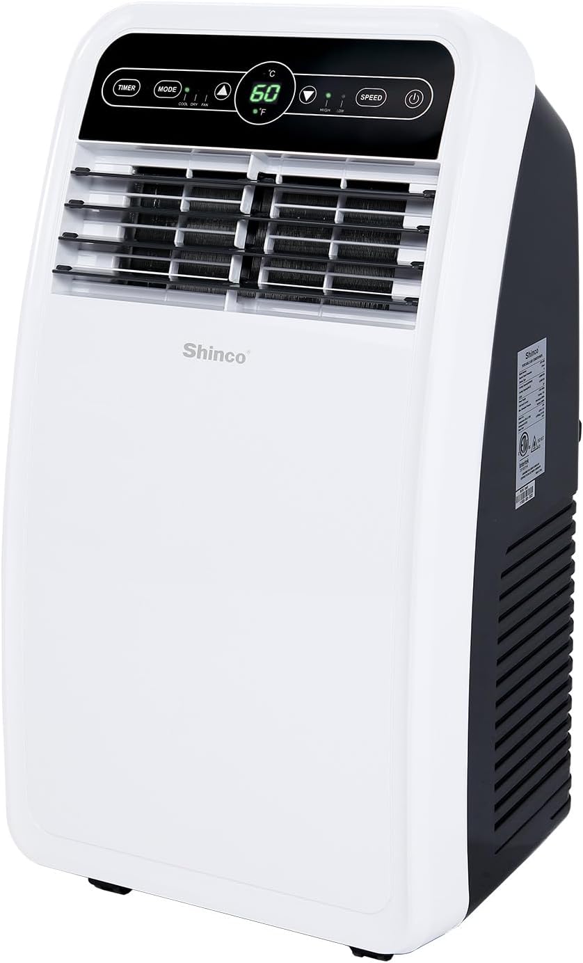 Shinco 8,000 BTU Portable Air Conditioner, Portable AC Unit with Built-in Cool, Dehumidifier & Fan Modes for Room up to 200 sq.ft, Room Air Conditioner with Remote Control, Installation Kit