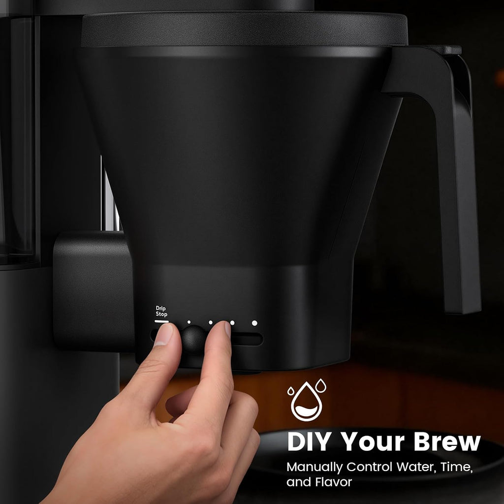 Kismile 8-Cup Drip Coffee Maker Machine, SCA-Certified,Pour Over Coffee Brewer with 3-Second Instant Heating (197-205℉), Adjustable Flow Control, Cold Brew Mode & 40-Min Keep Warm, Dark Grey
