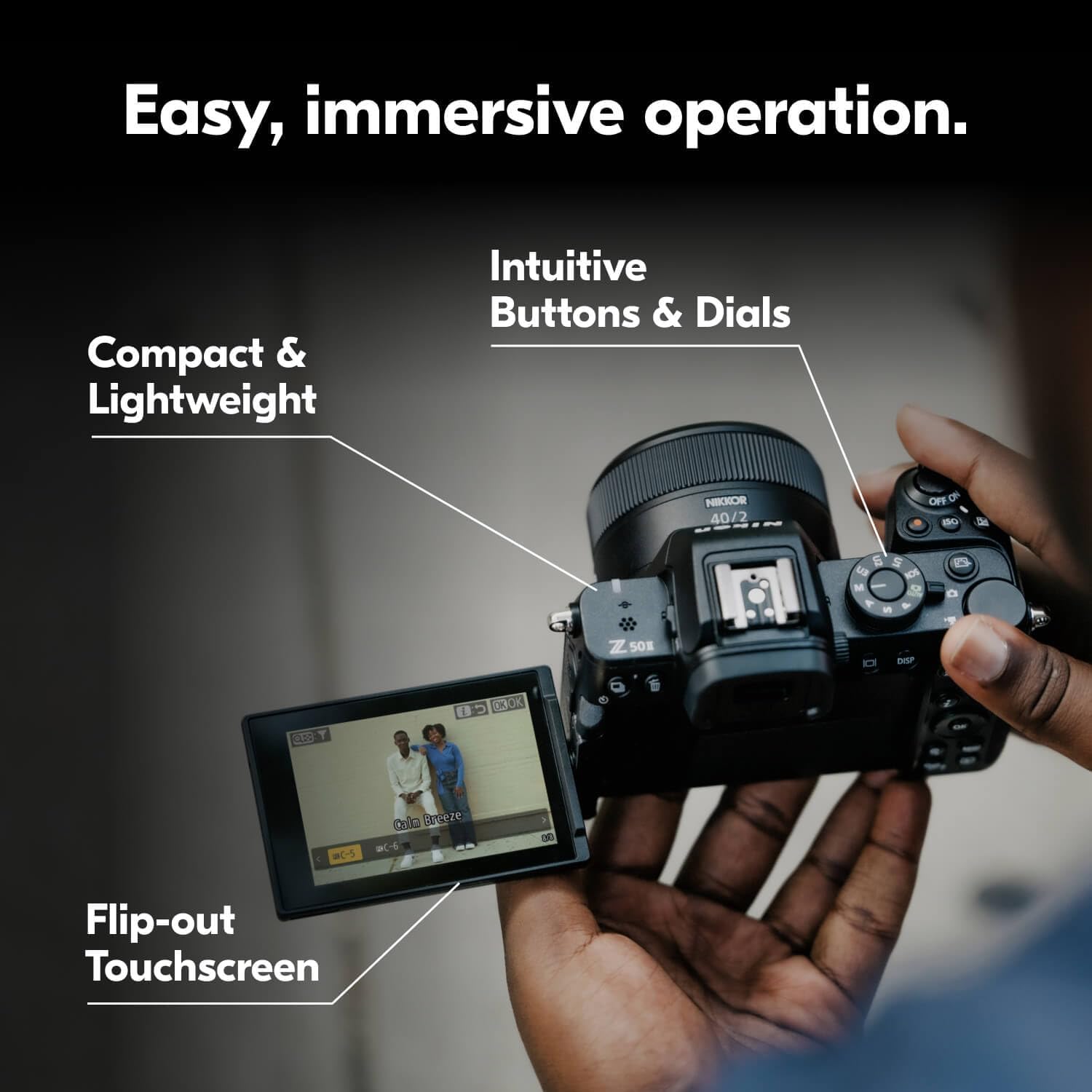 Nikon Z50 II with Wide-Angle Zoom Lens | Compact mirrorless Stills/Video Camera with Easy Color presets and Wireless Photo Sharing | Nikon USA Model