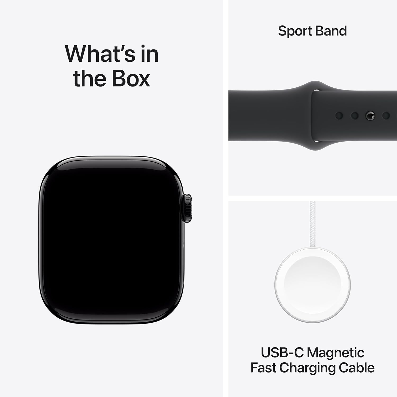 Apple Watch Series 10 [GPS 42mm case] Smartwatch with Jet Black Aluminum Case with Black Sport Band - M/L. Fitness Tracker, ECG App, Always-On Retina Display, Water Resistant