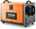 VEVOR 156 Pints Commercial Dehumidifier with Drain Hose, Portable Crawl Space Dehumidifiers for Basement Storage Room Industrial Grade, Auto Defrost/Drainage, Heavy-duty Galvanized Steel, LED Indicate