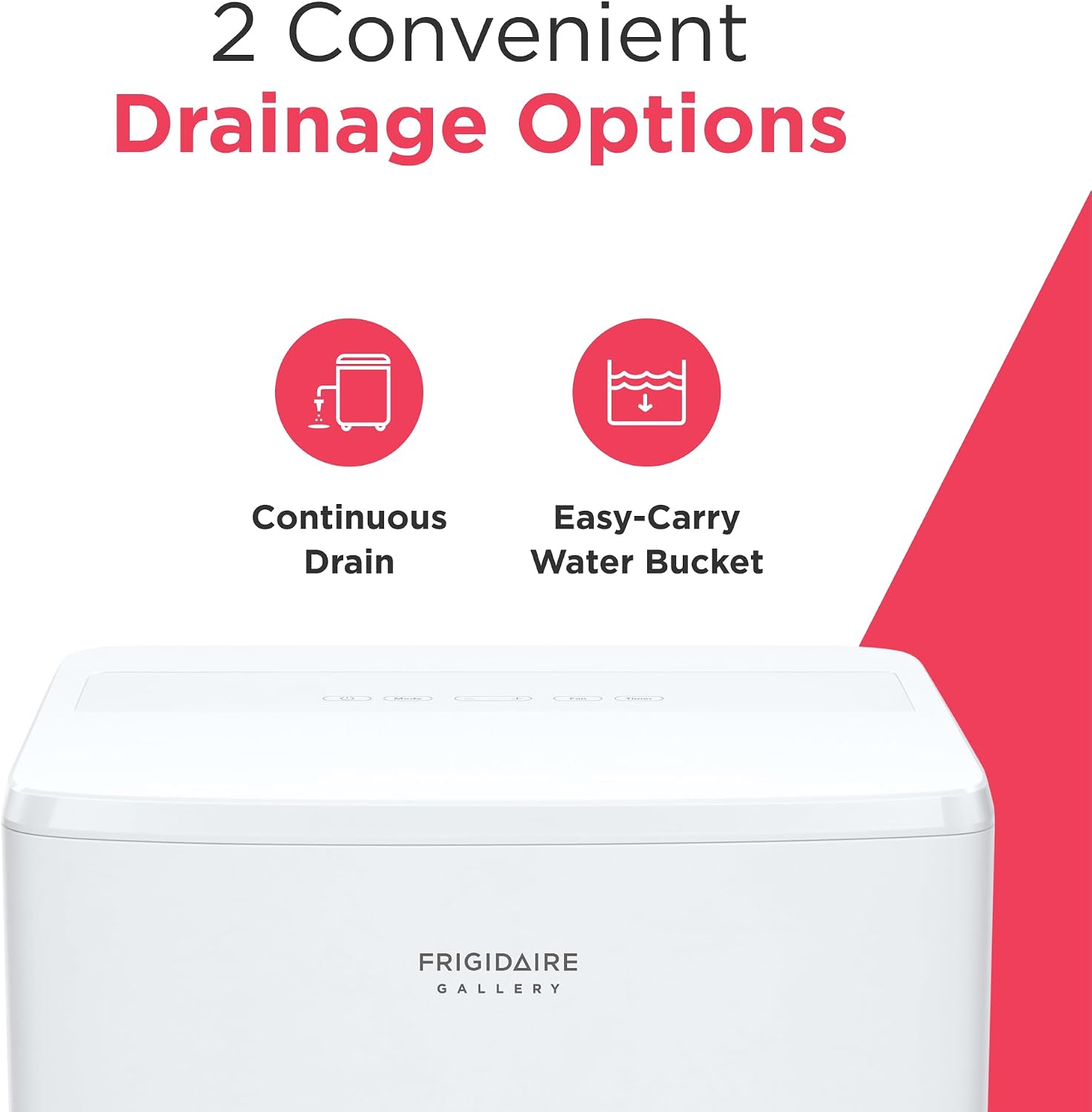 Frigidaire Gallery 2-in-1 50-Pint Portable Dehumidifier with Wi-Fi, Air Quality Monitoring for Medium/Large Rooms & Basements, Custom Humidity Control, Auto Shut Off, White
