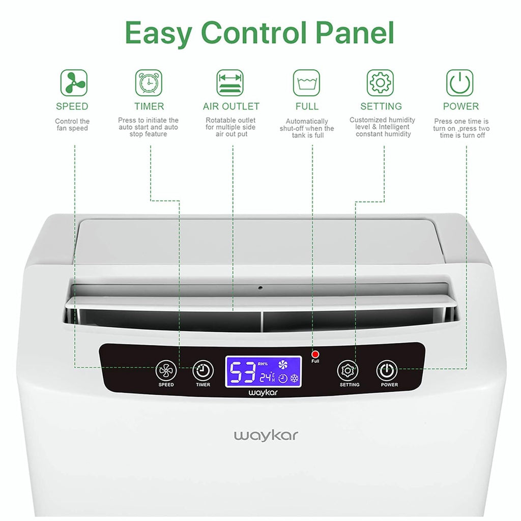 Waykar 34 Pints Energy Star Dehumidifier for Spaces up to 2,000 Sq. Ft at Home, in Basements and Large Rooms with Drain Hose and 0.66 Gallons Water Tank