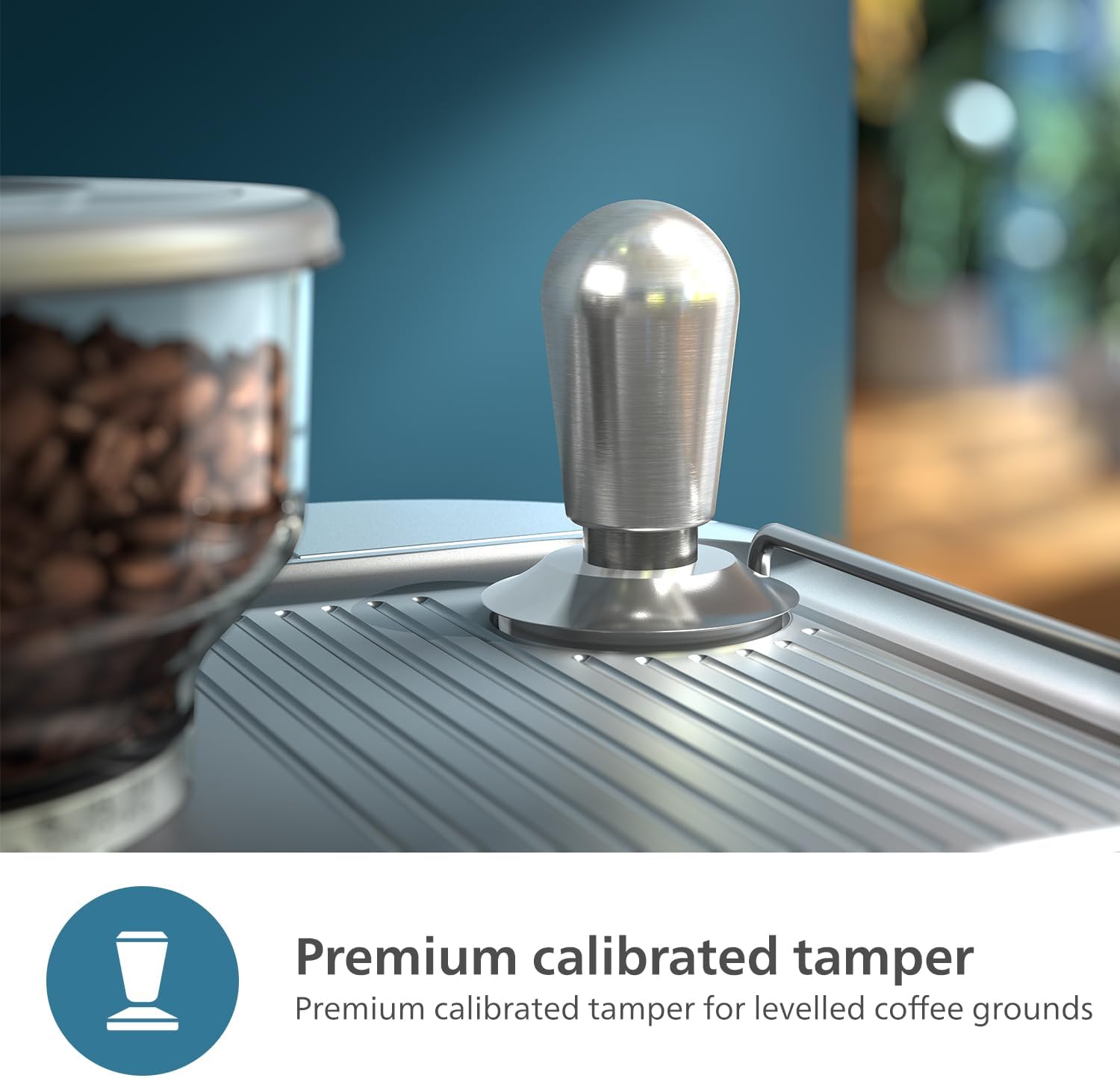 PHILIPS Barista Brew Semi Automatic Espresso Machine - Single & Double Espresso + Americano Button, 280g Dual Bean Container, Intuitive Guidance, Calibrated Tamping, Metal Cappuccino (PSA3228/41)