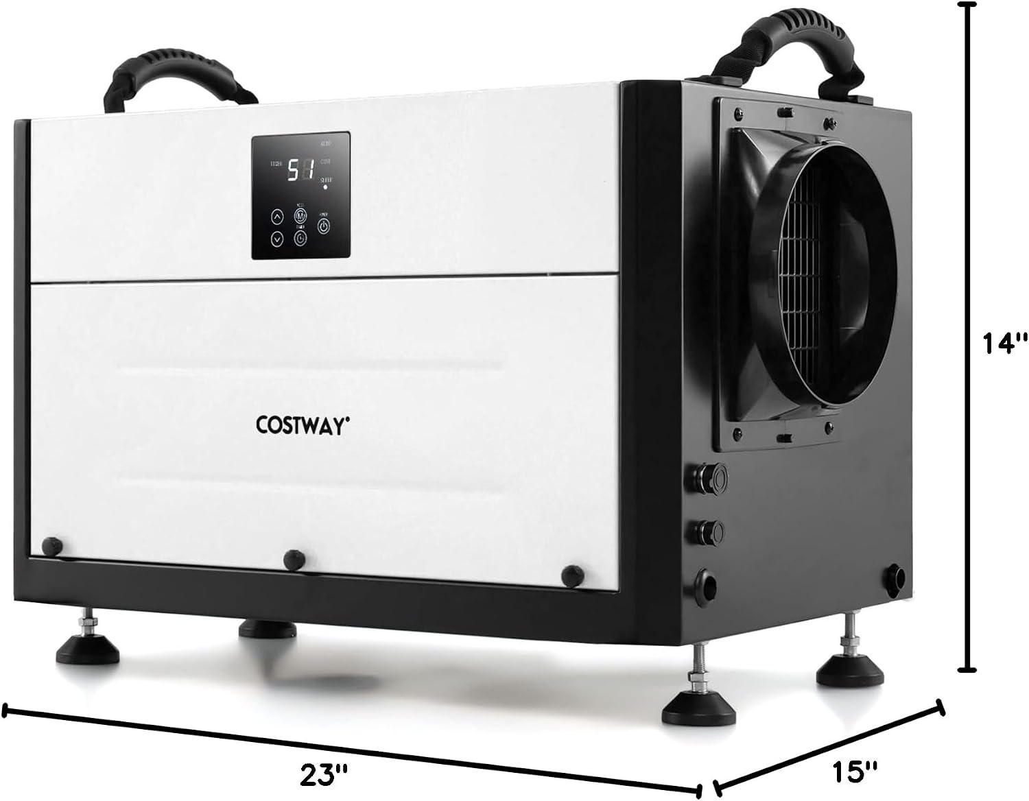 COSTWAY 155 PPD Commercial Dehumidifier, 1900 Sq.Ft Crawl Space Dehumidifier with 9.8 FT Drain Hose & Wired Remote Control Panel, Ideal for Basement, Warehouse (White)
