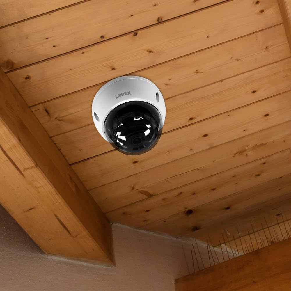 Lorex 4K IP Wired Dome Security Camera | Listen-in Audio | IK10 Vandal Proof Rating | Person and Vehicle Detection | Color Night Vision | IP67 Weatherproof | White