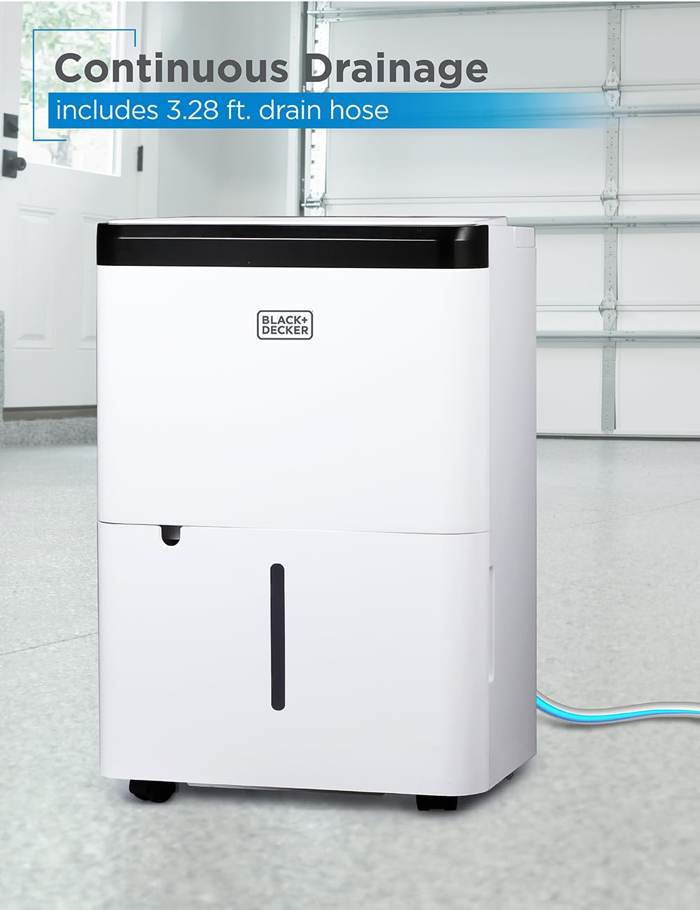 BLACK+DECKER 1000 Sq. Ft. Dehumidifier for Home, Bedroom and Basement, Up To 9 Pints Per Day, ENERGY STAR Certified, 3.3-Pint Bucket, LED Display, Auto Defrost & Restart, BDT08TW, White