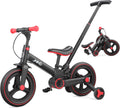 JMMD 6 in 1 Toddler Bike with Push Handle for Kids 18-60 Months, 12' Foldable Balance Bike with Training Wheels, Pedals, Brakes, Kickstand, Push Tricycle Toddler Gift & Toys for Boy & Girl