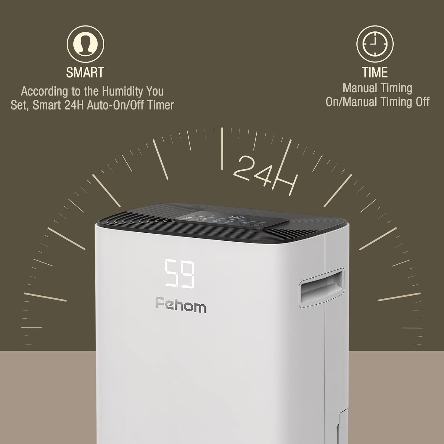 50 Pints Dehumidifier for Space Up to 4500 Sq. Ft at Home, Dehumidifier for Basement with Drain Hose and 0.66 Gal Water Tank, Front Humidity Display, Ideal for Basements, Bedrooms, Bathrooms