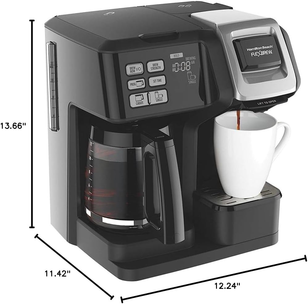 Hamilton Beach FlexBrew 2-Way Brewer Programmable Coffee Maker (49976) Bundle with Support Extension