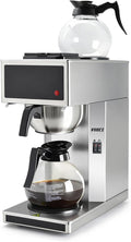 VONCI 1610W Commercial Coffee Maker, 12 Cup Drip Coffee Machine, 2 Glass Carafes and 2 Warmers, Stainless Steel Housing & Funnel, Industrial Coffee Maker for Offices, Hotels, Home
