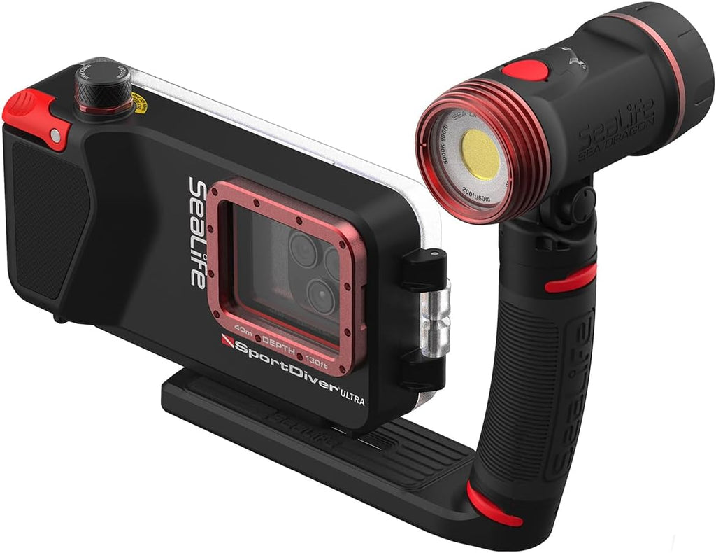 SeaLife SportDiver Ultra Underwater Smartphone Scuba Housing & Sea Dragon 2500 Lumen Light, Waterproof Photography, Easy Camera Controls, Fits Most Phones