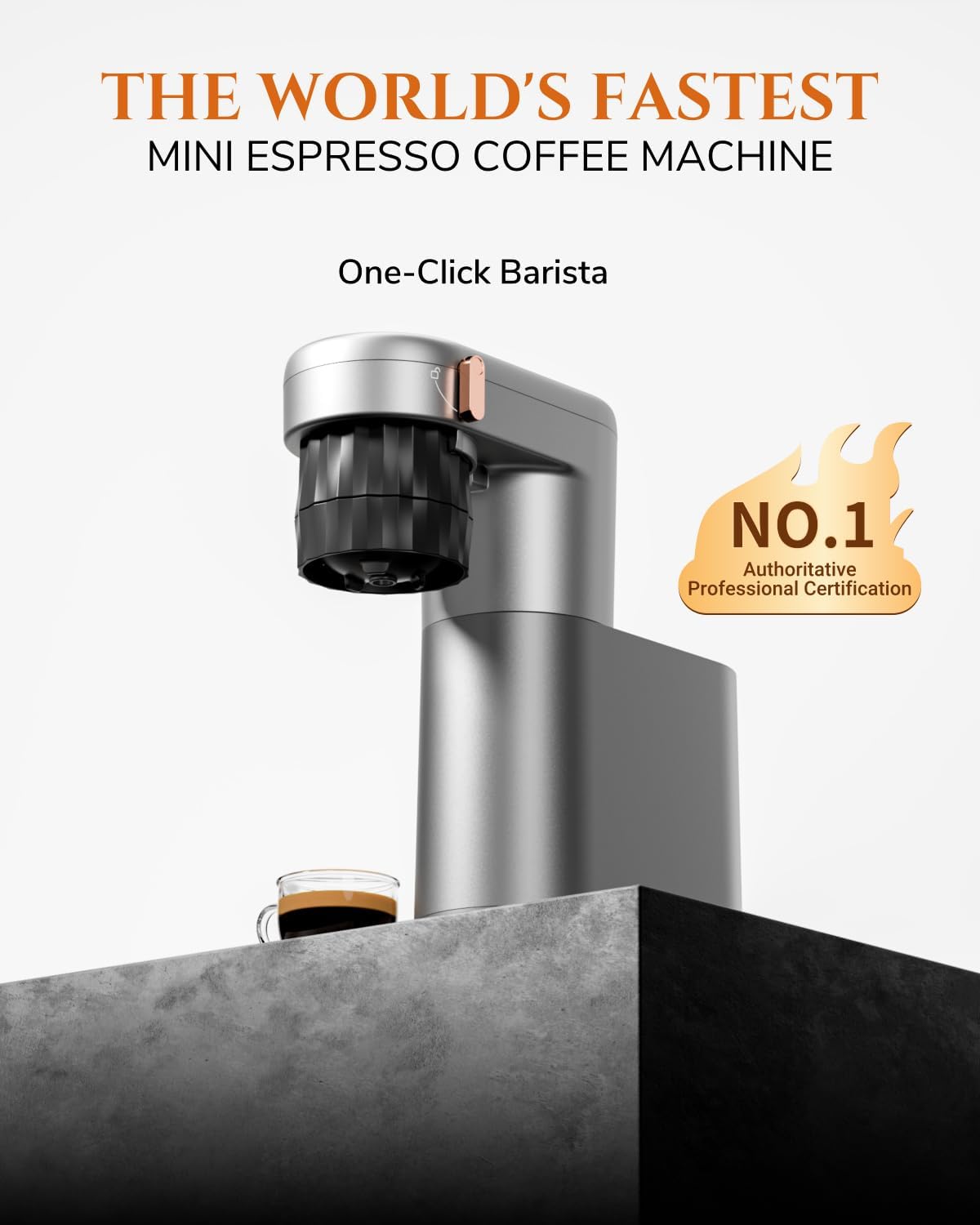 C1 Compact Mini Espresso Machine with Ground Coffee, Rechargeable Portable Espresso Maker, Electric Small Espresso Machine for Travel RV Car Camping Hiking Office Home Use Coffee Maker with Rich Crema