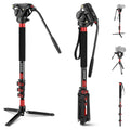 NEEWER 71.6' Pro Camera Monopod with Feet, Carbon Fiber Telescopic Video Monopod with QR Plate Compatible with DJI RS Gimbals, Removable Base for Camera Camcorder, Max Load 13.2lb/6Kg, TP71