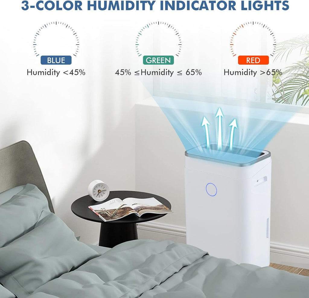 COSTWAY 4000 Sq. Ft Dehumidifier for Basement, 60 Pints Dehumidifier with Drain Hose, 3 Modes, 3-Color Digital Display, 24H Timer, 1.7 Gallon Water Tank, Auto Defrost, Ideal for Home, Large Room