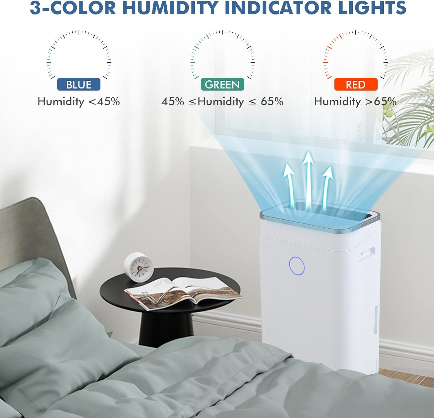 COSTWAY 4000 Sq. Ft Dehumidifier for Basement, 60 Pints Dehumidifier with Drain Hose, 3 Modes, 3-Color Digital Display, 24H Timer, 1.7 Gallon Water Tank, Auto Defrost, Ideal for Home, Large Room