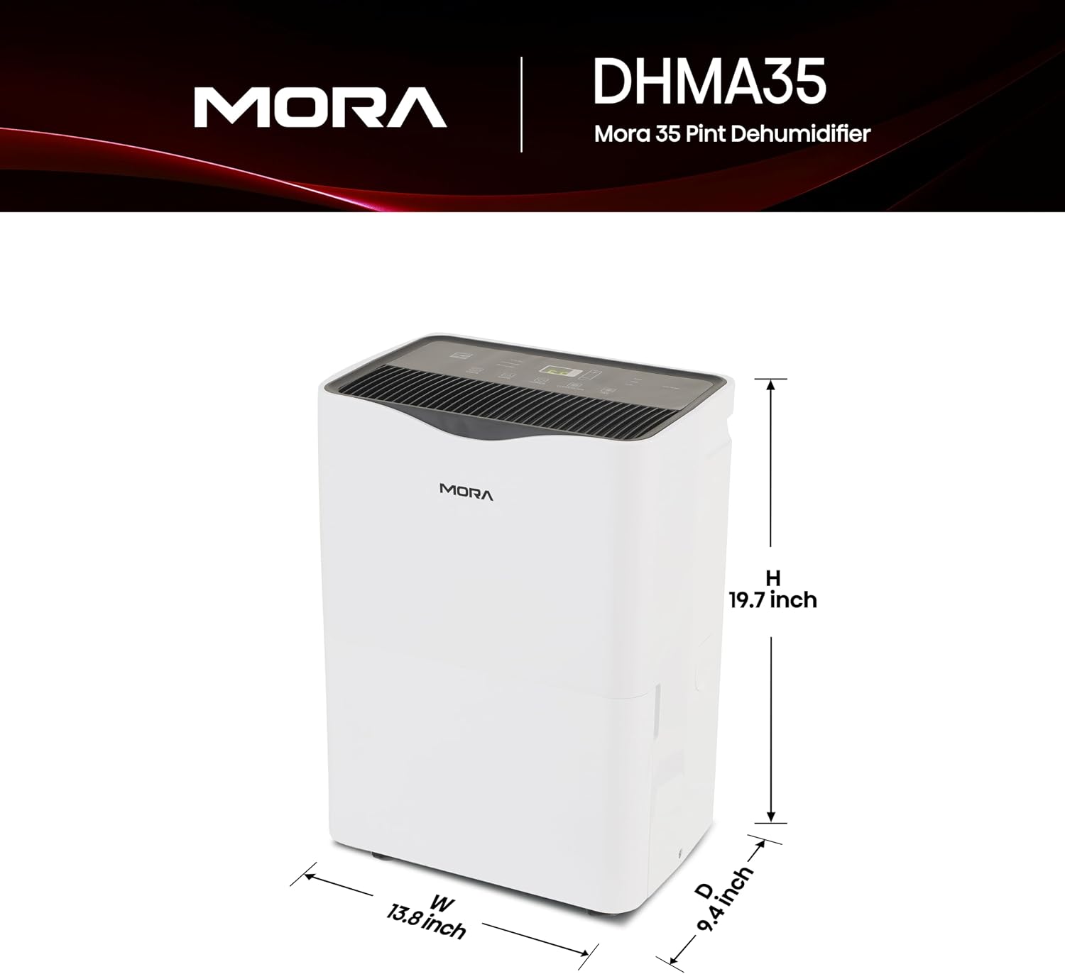Mora Mora by Hisense 35 Pint Dehumidifier, for Space upto 3,000 Sq. Ft at Home, in Basements and Large Rooms, Energy Star, Quiet Operation,Filter Indicator with Washable Filter, 2 Years Warranty