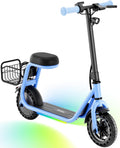 Hiboy Q2 Lite Electric Scooter with Seat for Kids Ages 4–10, LED Lights, UL Certified, 9.3 MPH, 100W Motor, Easy Control