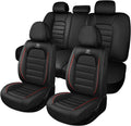 Car Seat Cover Fit for Ford Bronco Sport 2021-2025,Compatible Airbag Non-Slip Waterproof Seat Cover,Car Seat Protector Premium Interior (Standard 5 Seats,Black Red)