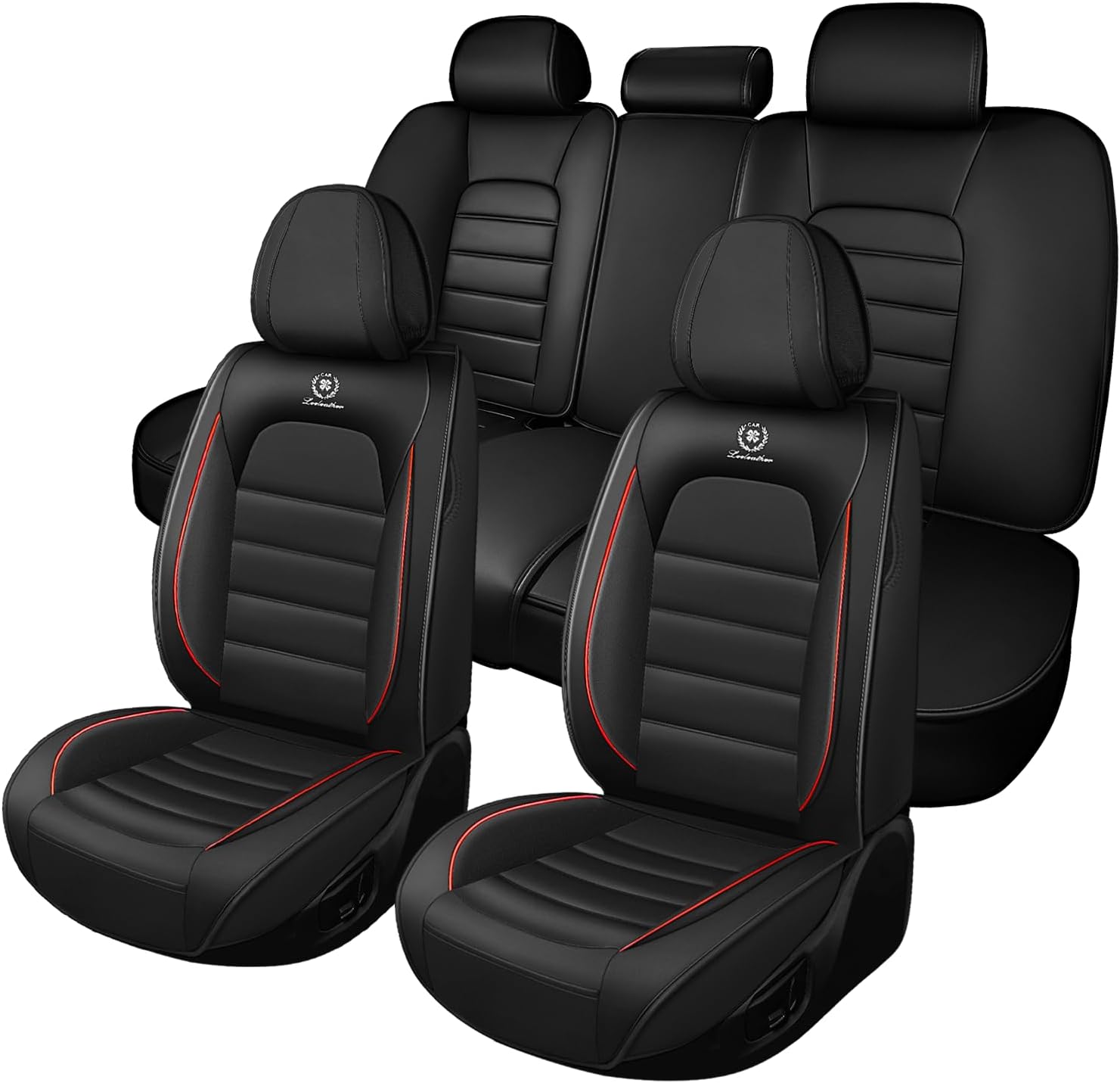 Car Seat Cover Fit for Ford Bronco Sport 2021-2025,Compatible Airbag Non-Slip Waterproof Seat Cover,Car Seat Protector Premium Interior (Standard 5 Seats,Black Red)