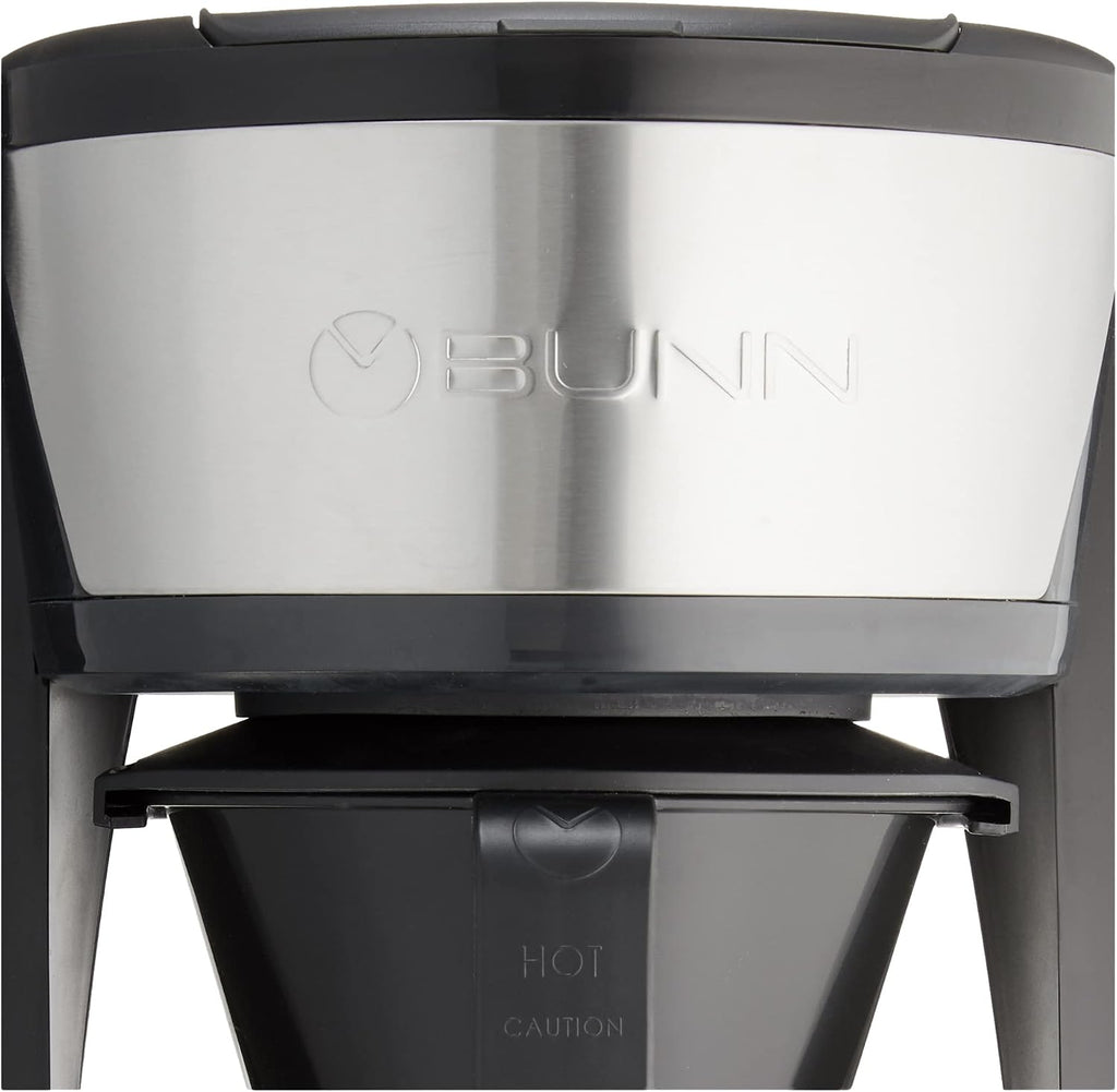 BUNN HB Heat N Brew Programmable Coffee Maker, 10 cup, Stainless Steel, 46500.0003
