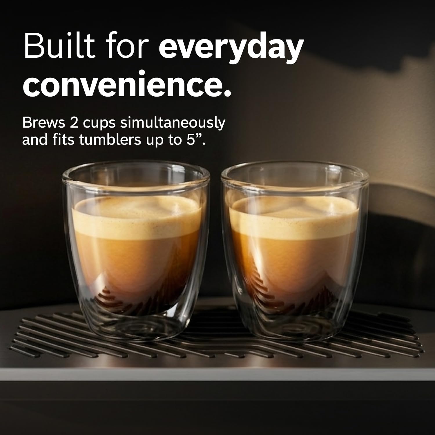 Bosch Fully Automatic Coffee and Espresso Machine - 35 Drinks, Double Cup Barista Style Super Coffee Maker - Touchscreen, Large Bean Capacity - Easy Clean, Maintenance - Black - TPU60309
