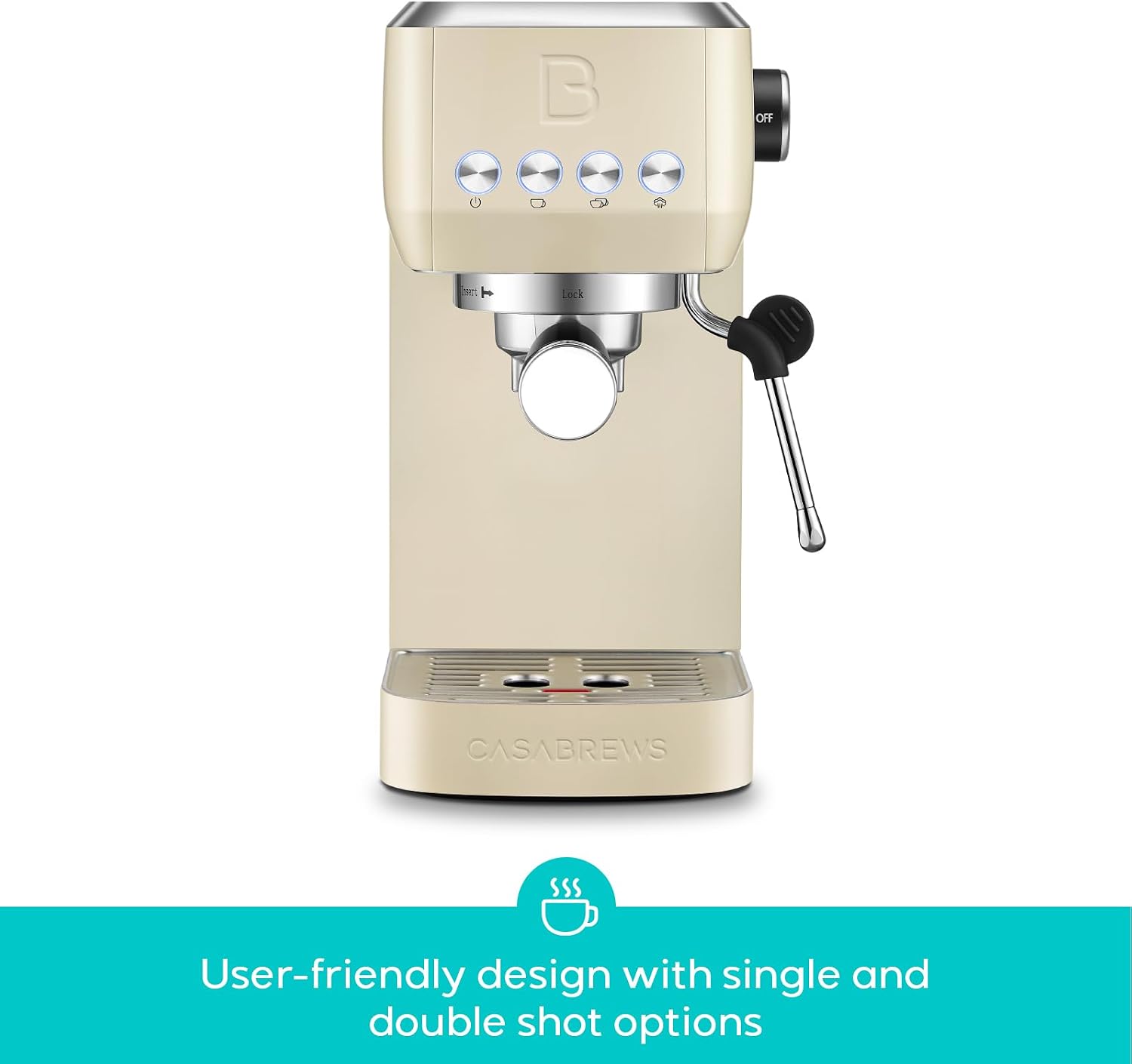 CASABREWS 3700 Essential Espresso Machine 20 Bar, Stainless Steel Coffee Maker with Steam Milk Frother, Espresso Coffee Machine Cappuccino Latte Machine with 43.9oz Removable Water Tank, Creamy