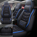 Car Seat Covers Full Set for Nissan Pathfinder 2015-2025 Leather Seat Covers, Waterproof Non-Slip Breathable and Wear Seat Cover, Car Seat Protector Adapted Airbags（Luxury, Black+Blue）