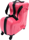CNCEST 20'/24' Kid's Ride-on Travel Suitcase,Travel Rolling Luggage with Wheels Carry Trolley Luggage with Password Lock,Children's Ride On (20' Purplish red)